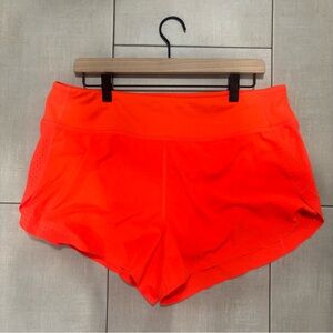 Athleta Bright Orange Athletic Shorts Size L